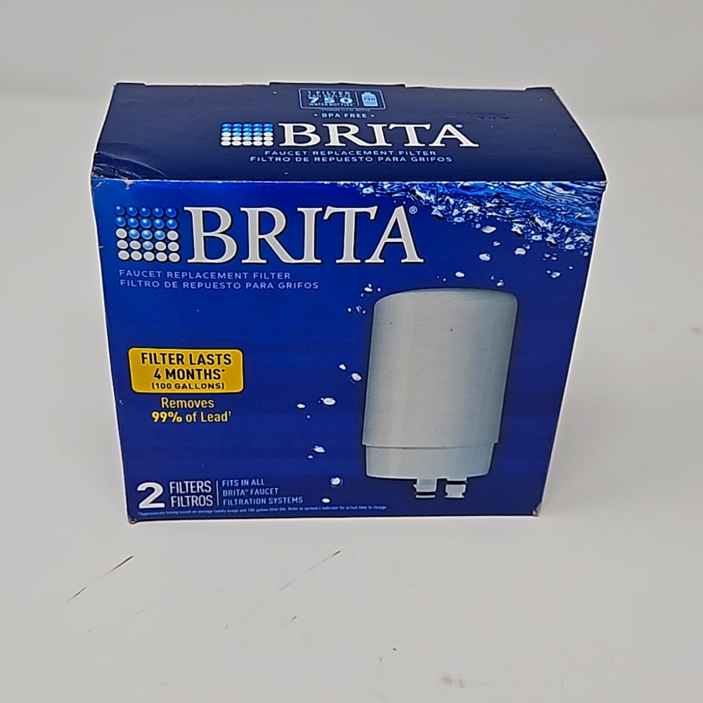 2 Pack Brita Faucet White Water Filtration Replacement Filters Unused in Box